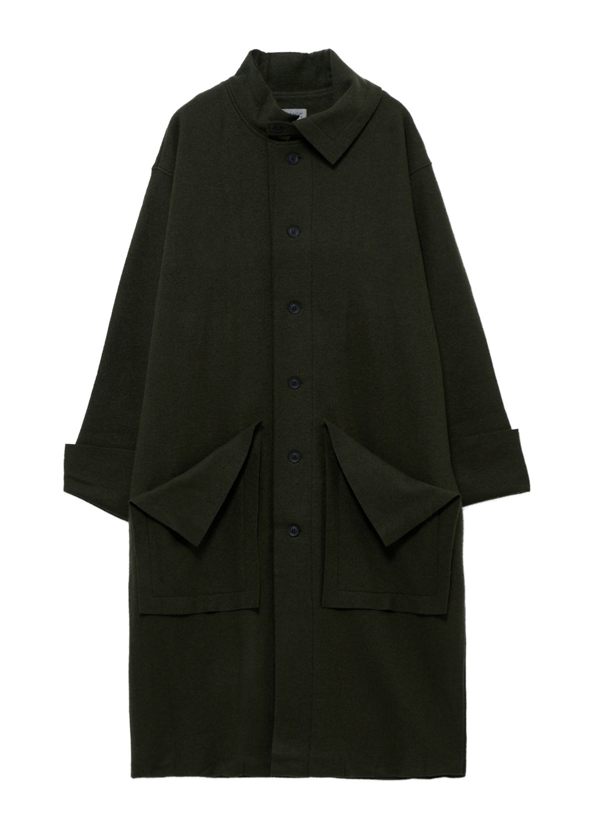 WOOL RING SOFT TAB DESIGN COLLAR COAT