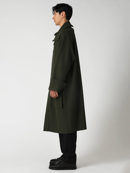 WOOL RING SOFT TAB DESIGN COLLAR COAT