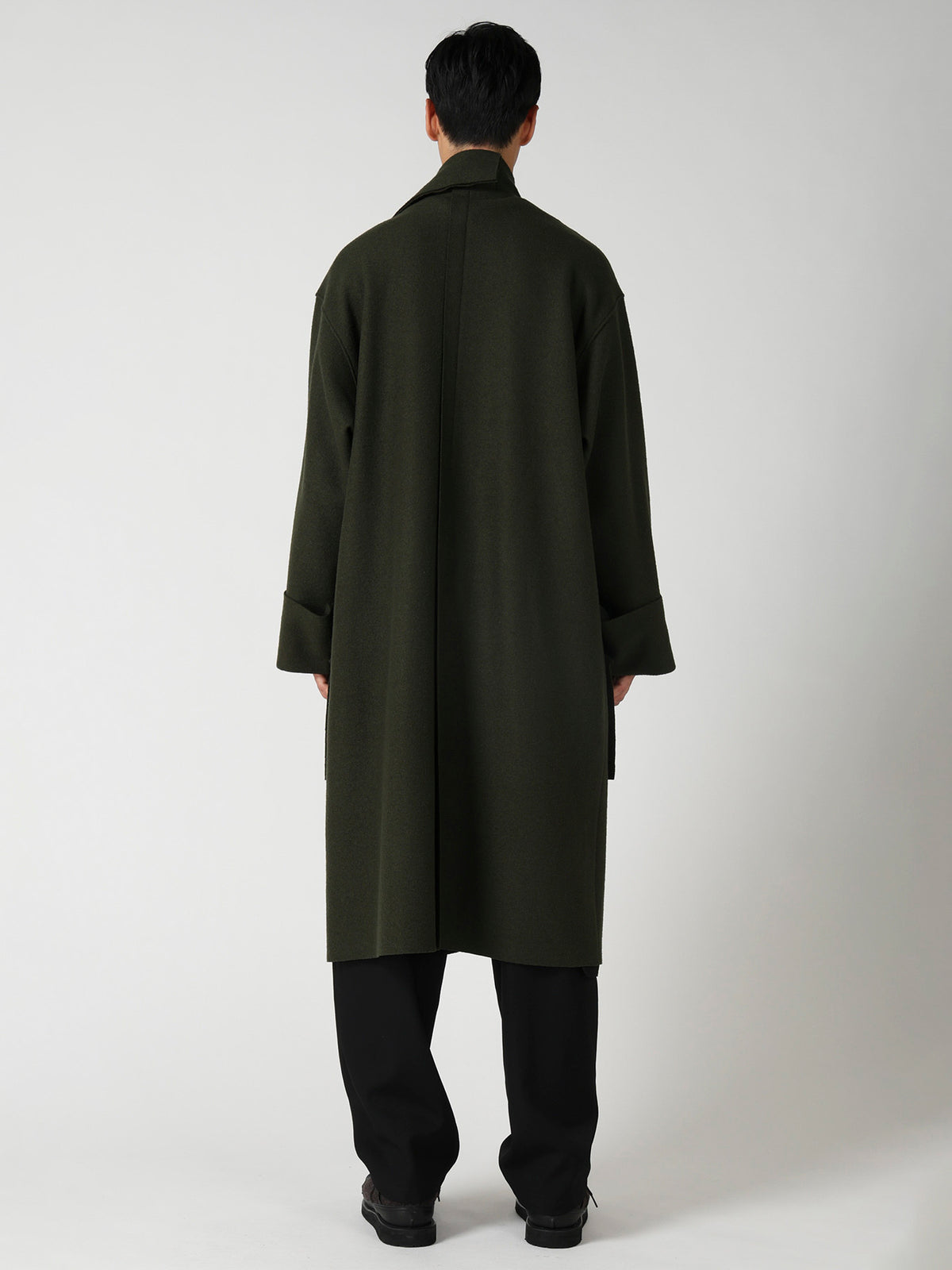 WOOL RING SOFT TAB DESIGN COLLAR COAT