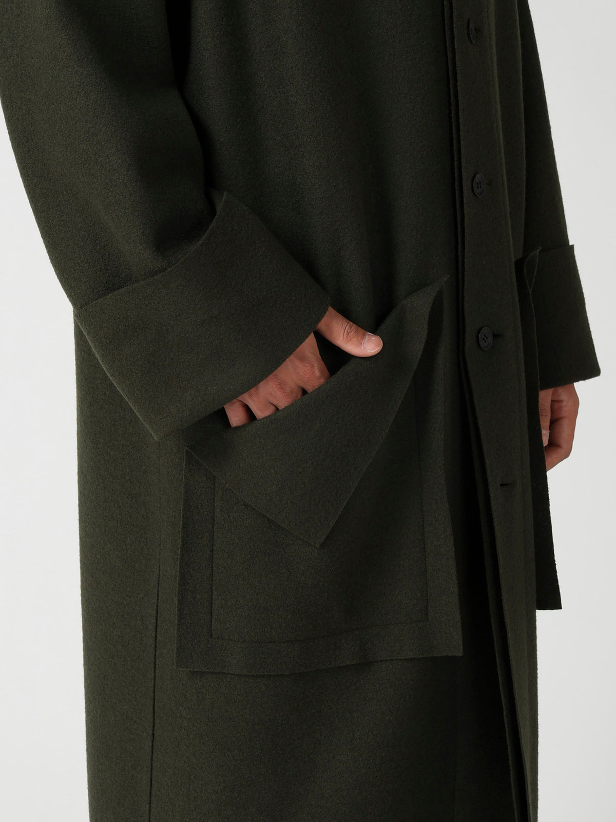 WOOL RING SOFT TAB DESIGN COLLAR COAT