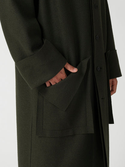 WOOL RING SOFT TAB DESIGN COLLAR COAT