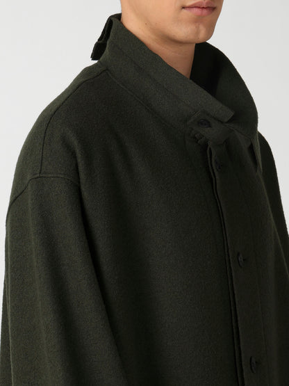 WOOL RING SOFT TAB DESIGN COLLAR COAT