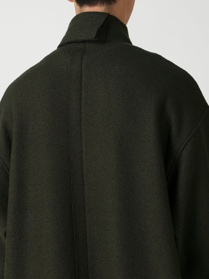 WOOL RING SOFT TAB DESIGN COLLAR COAT