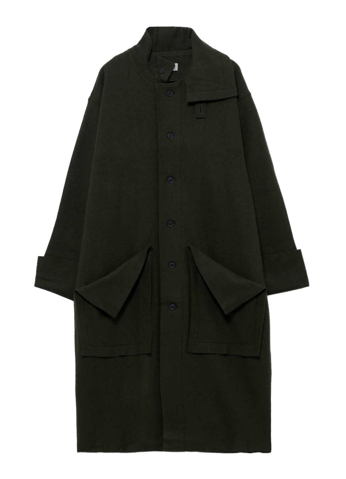 WOOL RING SOFT TAB DESIGN COLLAR COAT