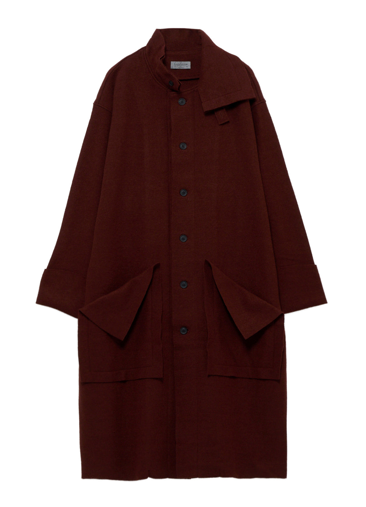 WOOL RING SOFT TAB DESIGN COLLAR COAT