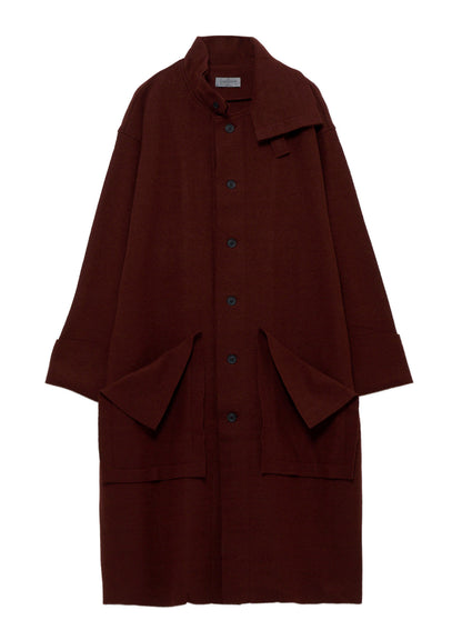 WOOL RING SOFT TAB DESIGN COLLAR COAT