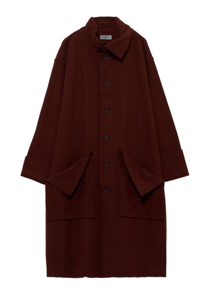 WOOL RING SOFT TAB DESIGN COLLAR COAT