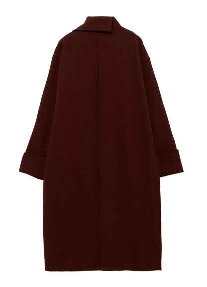 WOOL RING SOFT TAB DESIGN COLLAR COAT