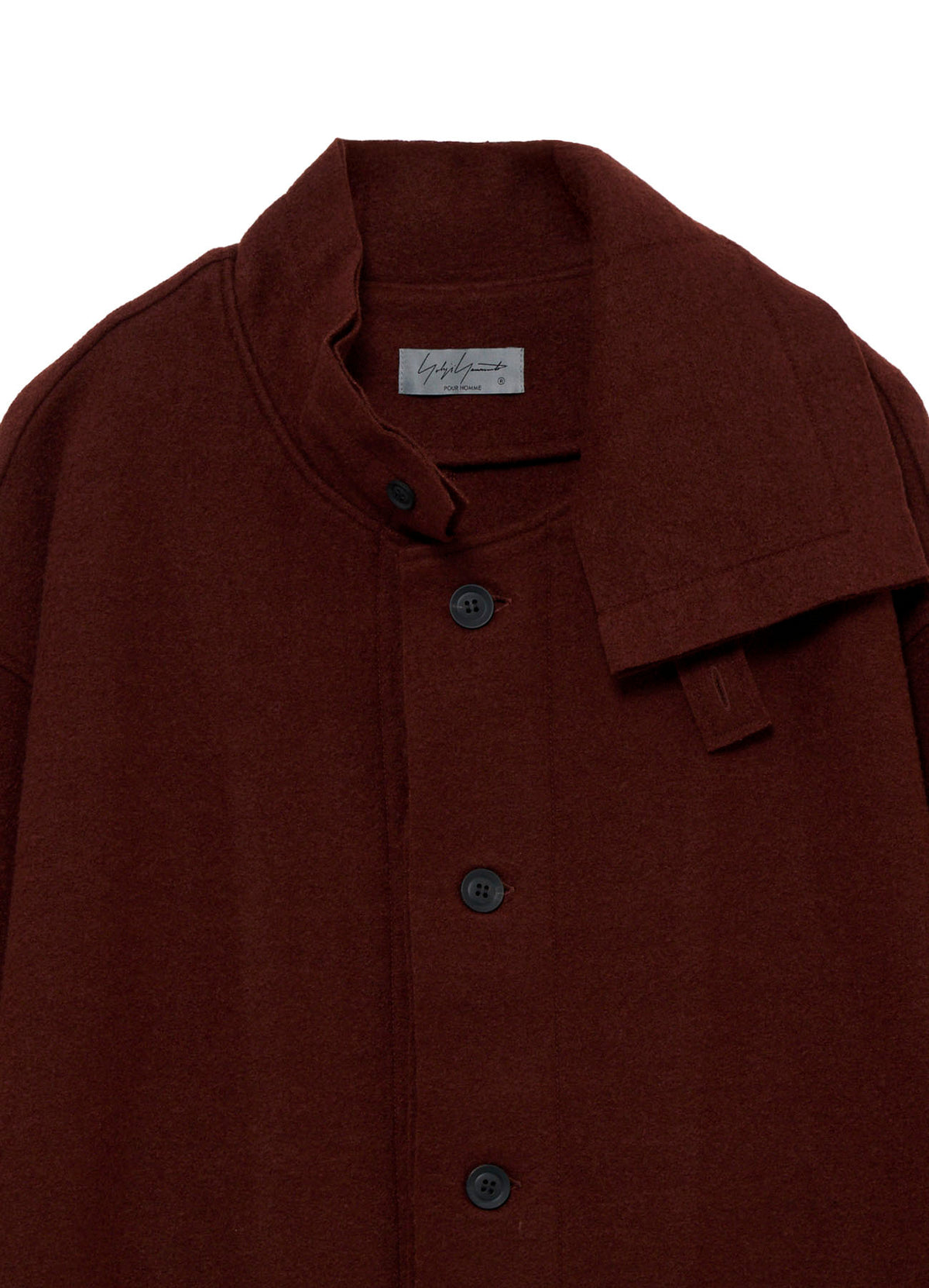 WOOL RING SOFT TAB DESIGN COLLAR COAT