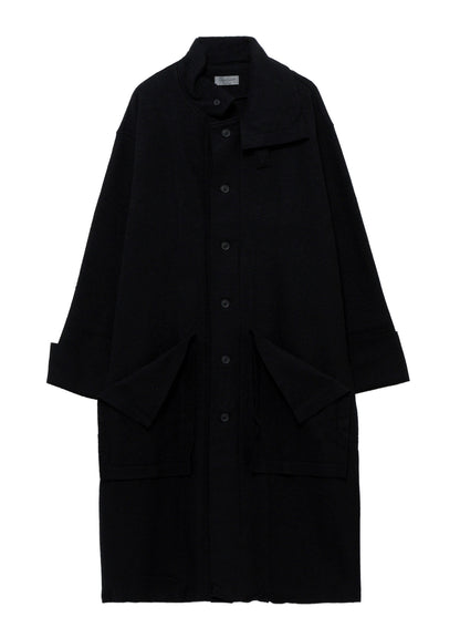 WOOL RING SOFT TAB DESIGN COLLAR COAT