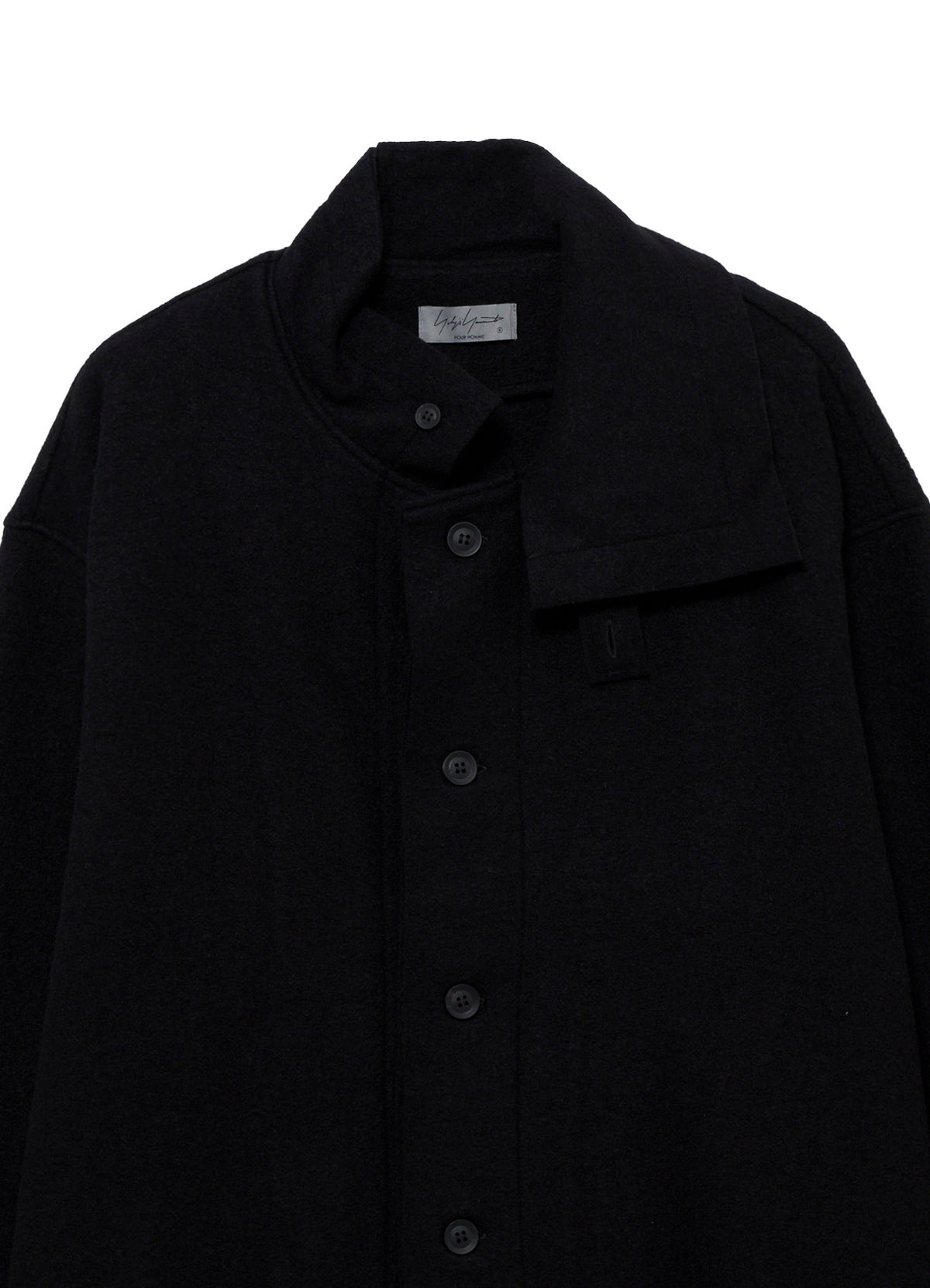 WOOL RING SOFT TAB DESIGN COLLAR COAT