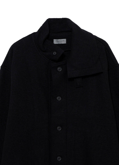 WOOL RING SOFT TAB DESIGN COLLAR COAT