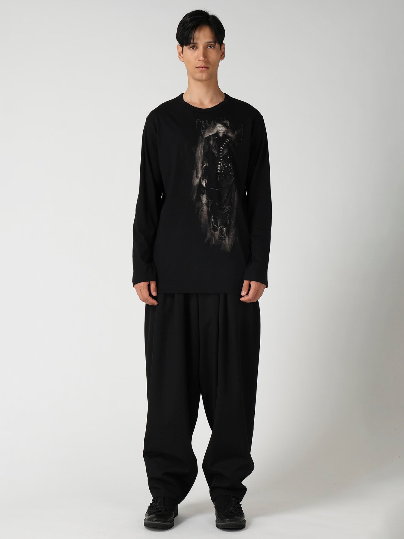 COTTON SINGLE JERSEY ROUND NECK LONG SLV/ PT-A
