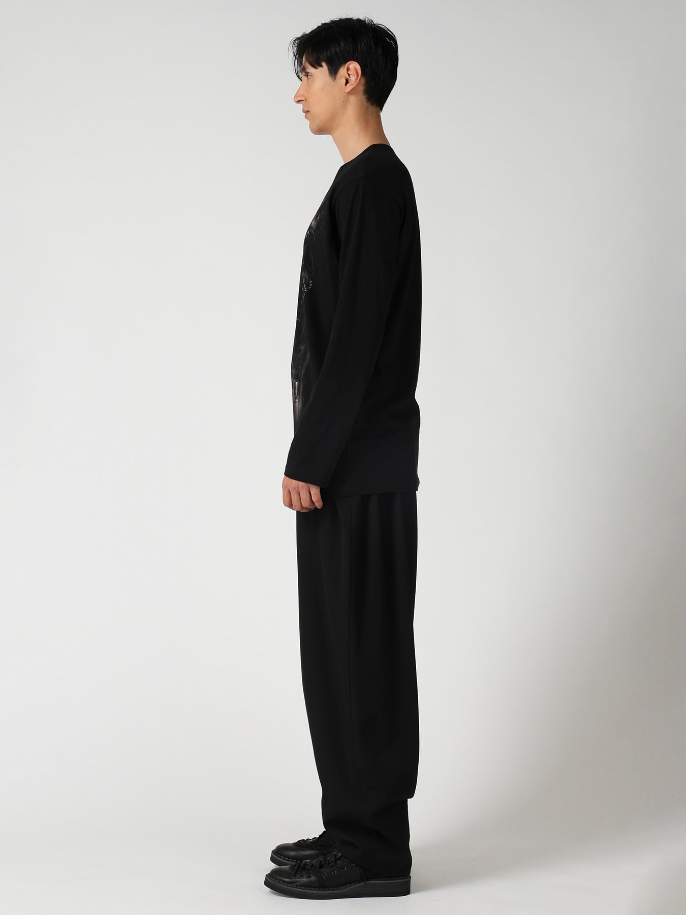 COTTON SINGLE JERSEY ROUND NECK LONG SLV/ PT-A – THE SHOP YOHJI