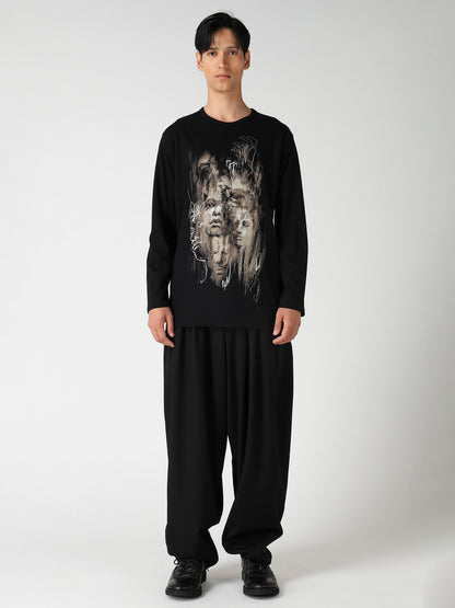 COTTON SINGLE JERSEY ROUND NECK LONG SLV/ PT-B