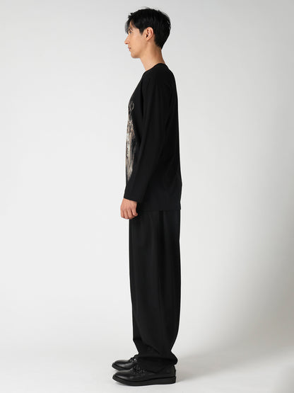 COTTON SINGLE JERSEY ROUND NECK LONG SLV/ PT-B
