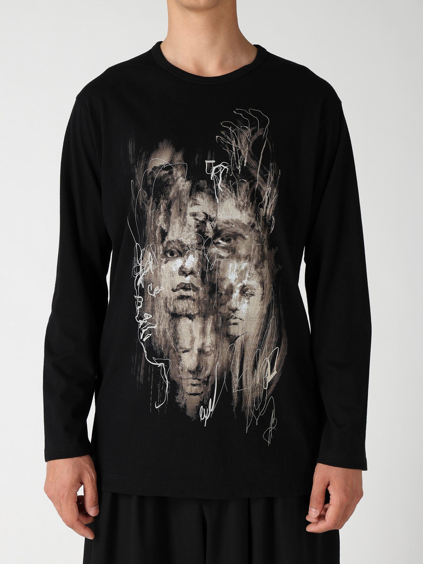 COTTON SINGLE JERSEY ROUND NECK LONG SLV/ PT-B