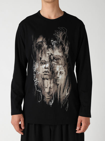 COTTON SINGLE JERSEY ROUND NECK LONG SLV/ PT-B