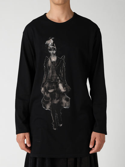 COTTON SINGLE JERSEY SIDE SLIT LONG SLEEVE PT