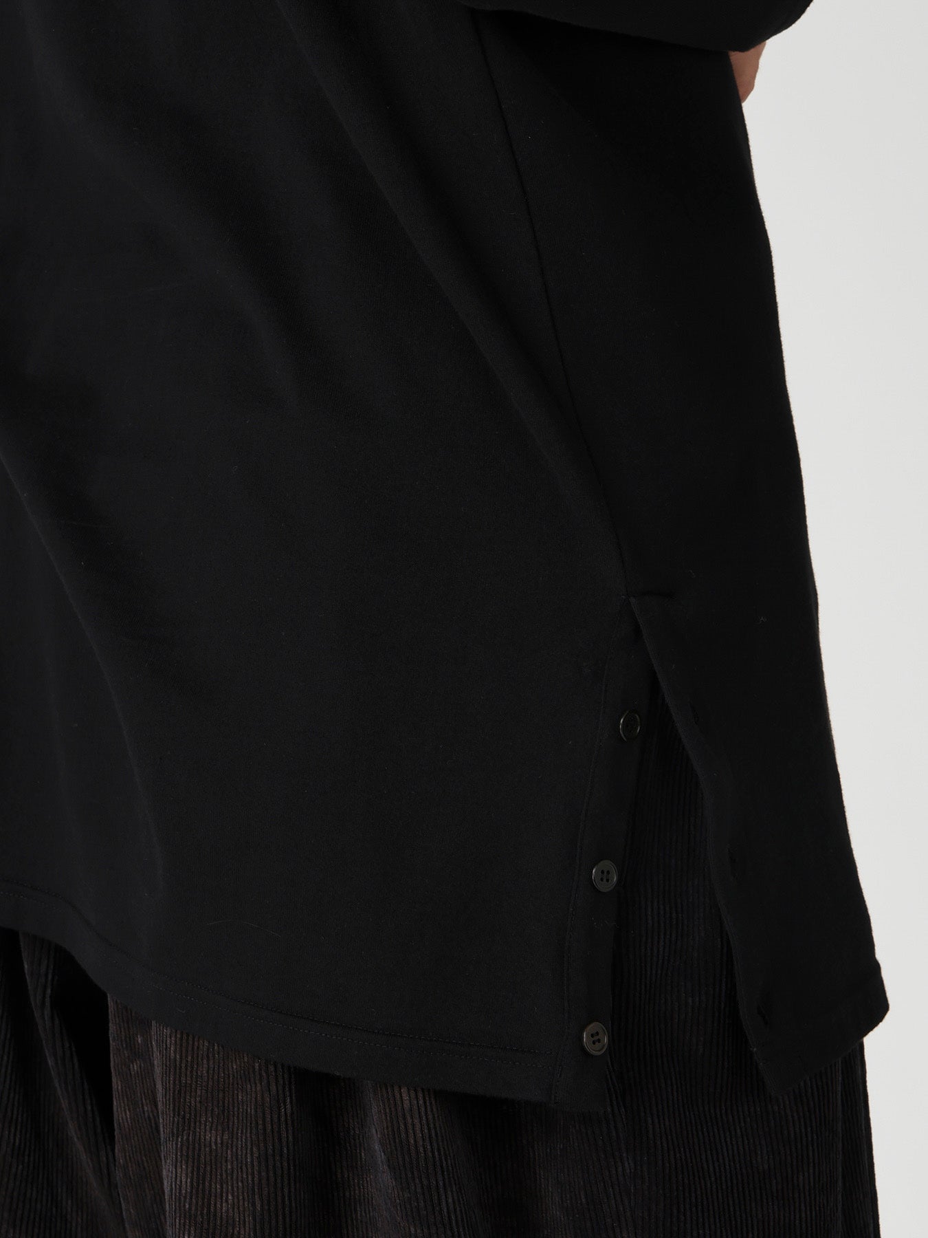 COTTON SINGLE JERSEY SIDE SLIT LONG SLEEVE PT
