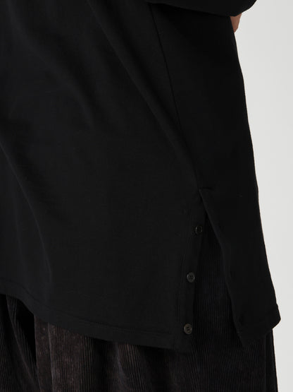 COTTON SINGLE JERSEY SIDE SLIT LONG SLEEVE PT
