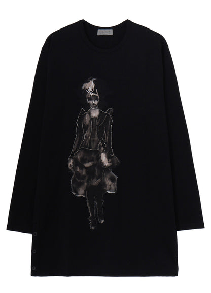 COTTON SINGLE JERSEY SIDE SLIT LONG SLEEVE PT