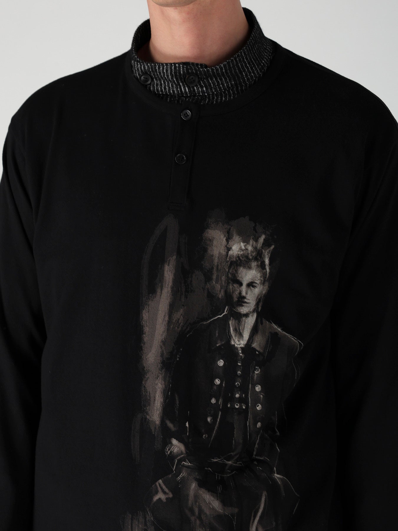 SINGLE JERSEY HENRY NECK LONG SLEEVE C/S
