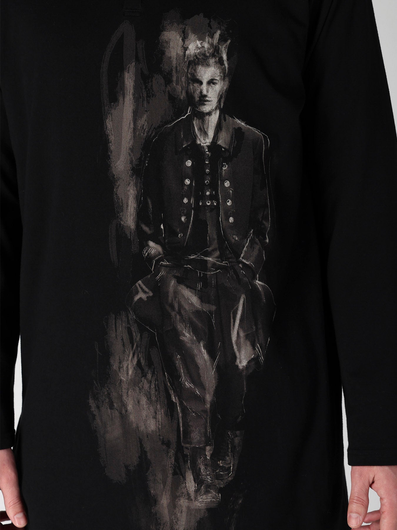 SINGLE JERSEY HENRY NECK LONG SLEEVE C/S
