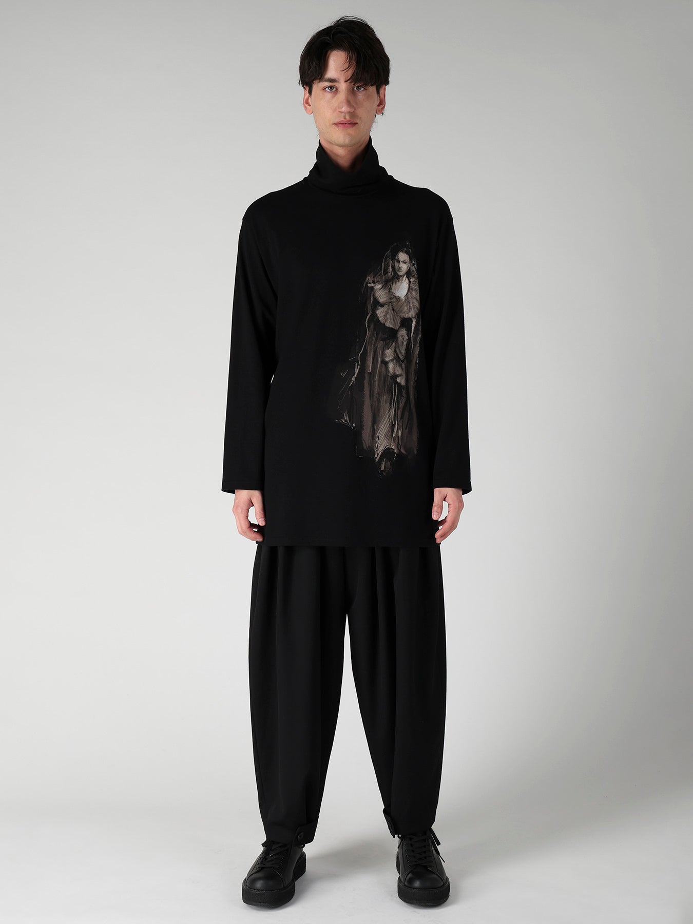COTTON SINGLE JERSEY TURTLE NECK LONG SLEEVE/ PT