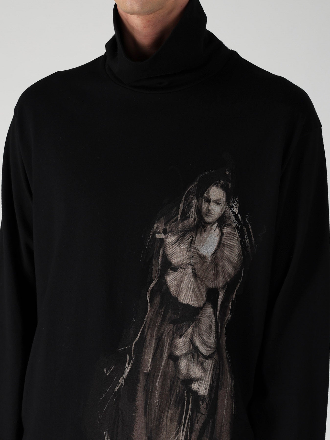 COTTON SINGLE JERSEY TURTLE NECK LONG SLEEVE/ PT