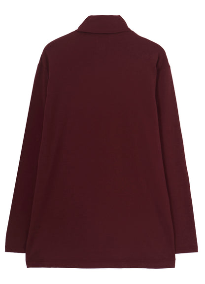 SOFT SINGLE JERSEY TURTLE NECK LONG SLEEVE TEE