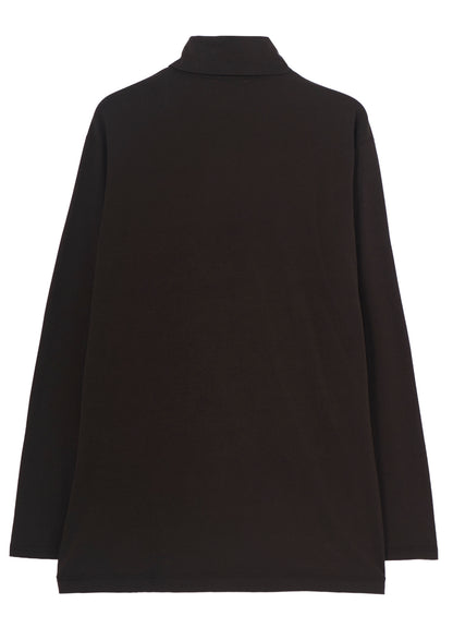 SOFT SINGLE JERSEY TURTLE NECK LONG SLEEVE TEE