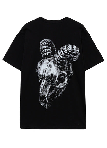 GOTHIC GOAT HEAD PRINTED TEE