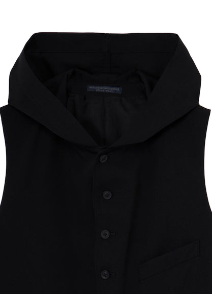 RE GABARDINE HOODED VEST