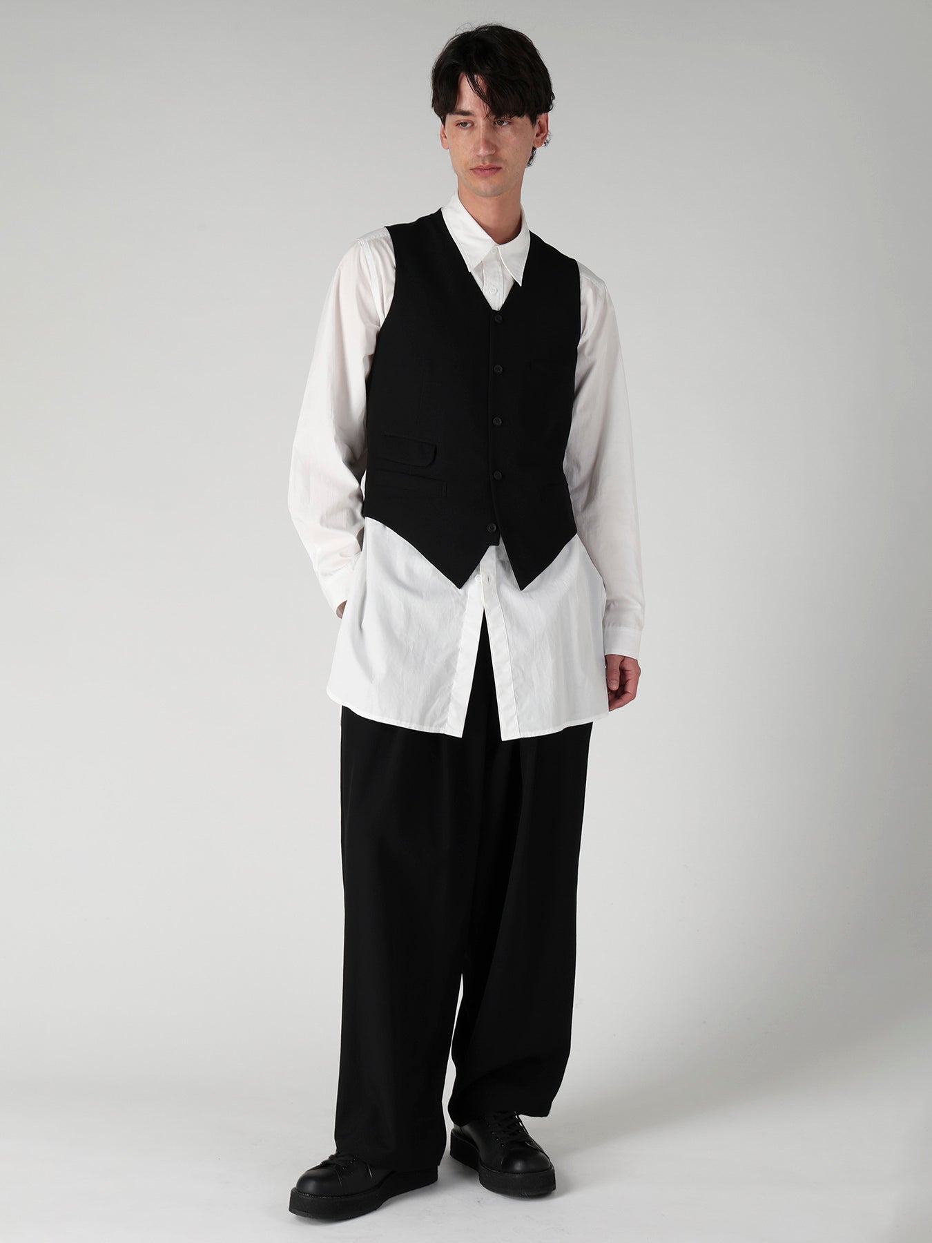 WOOL GABARDINE CHANGE POCKET VEST – THE SHOP YOHJI YAMAMOTO
