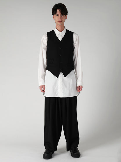 WOOL GABARDINE CHANGE POCKET VEST