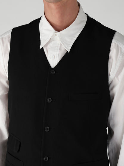WOOL GABARDINE CHANGE POCKET VEST