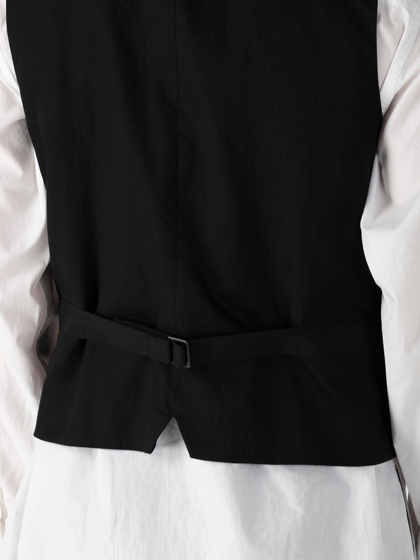 WOOL GABARDINE LAYERD LAPEL VEST