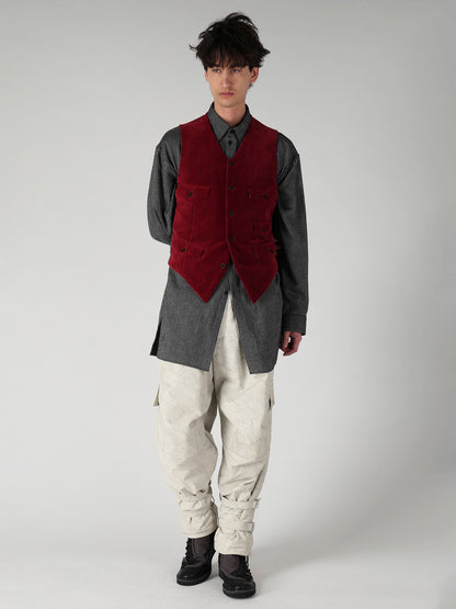 COTTON VELVETEEN CORDUROY 5P PADDED VEST