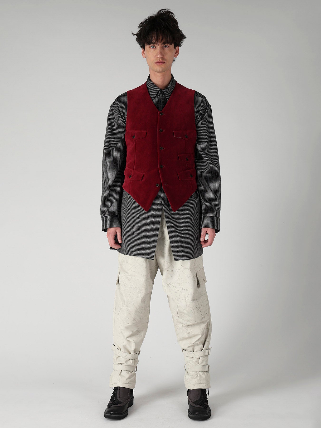 COTTON VELVETEEN CORDUROY 5P PADDED VEST