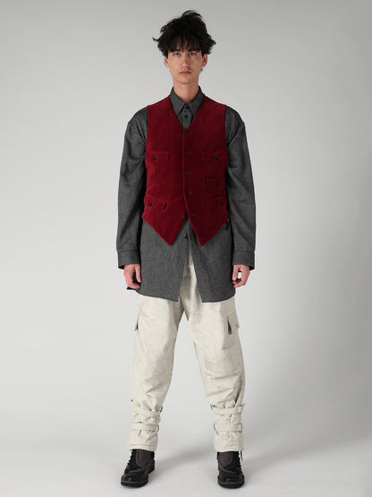 COTTON VELVETEEN CORDUROY 5P PADDED VEST