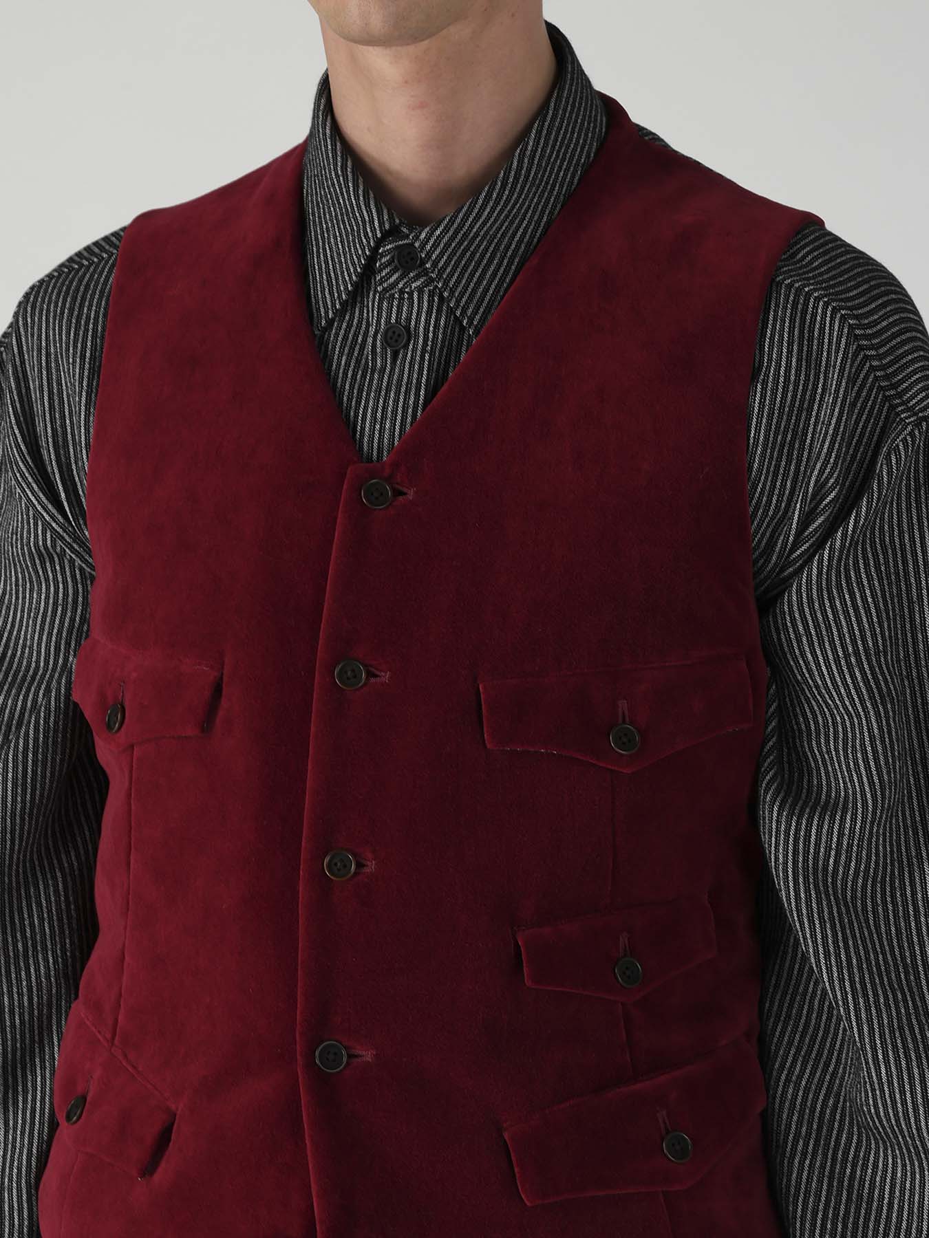 COTTON VELVETEEN CORDUROY 5P PADDED VEST
