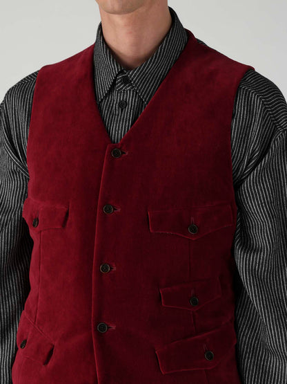 COTTON VELVETEEN CORDUROY 5P PADDED VEST
