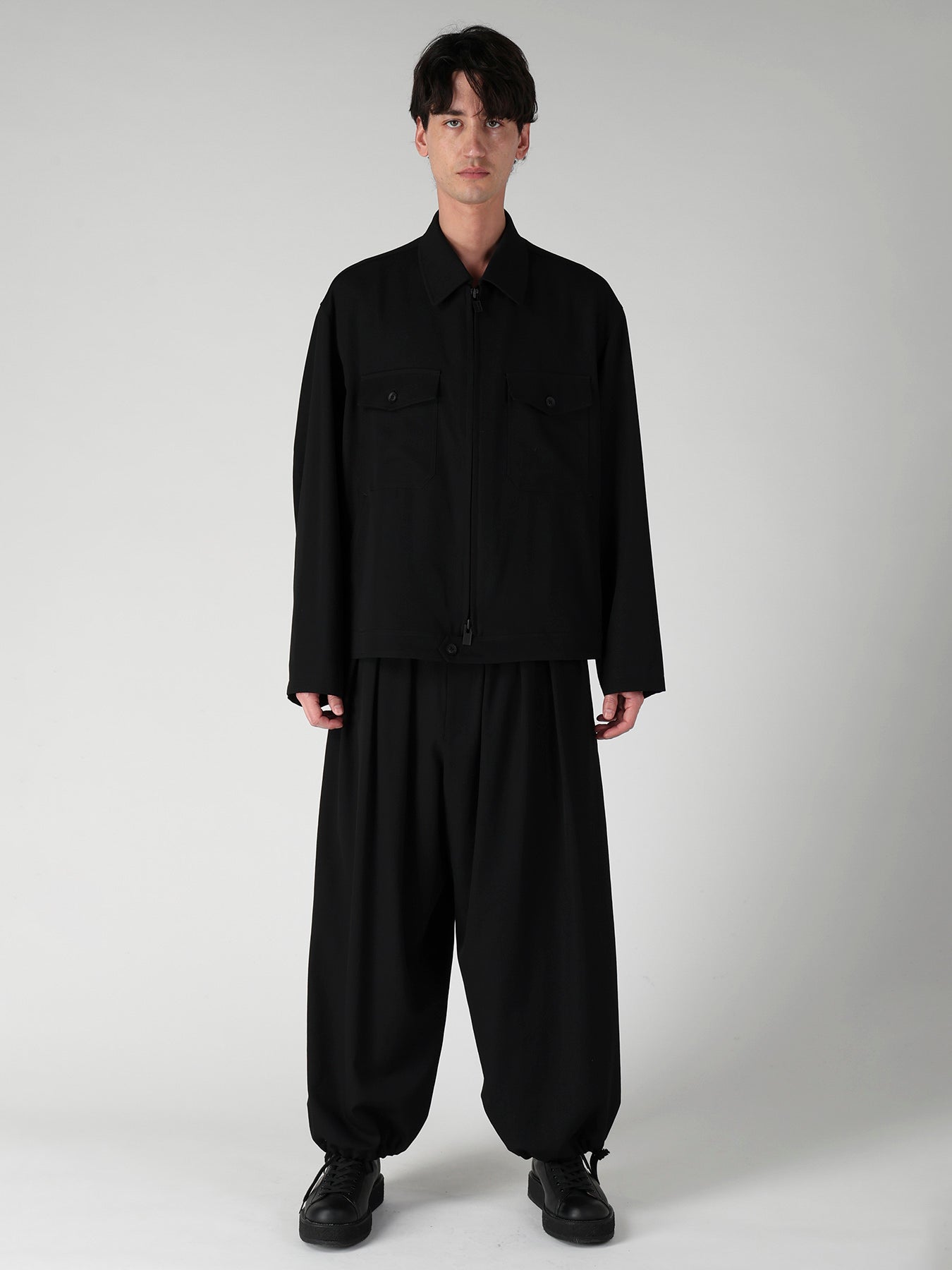 WOOL GABARDINE OUTER POCKET BLOUSON