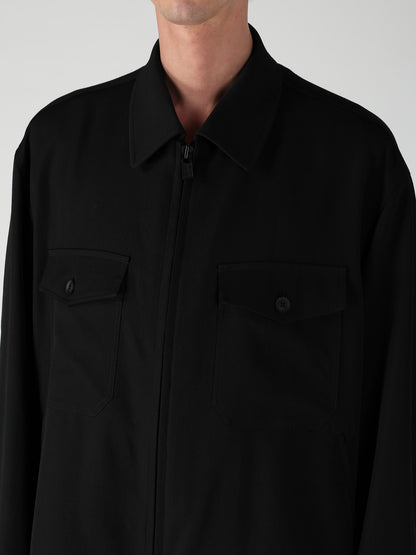 WOOL GABARDINE OUTER POCKET BLOUSON