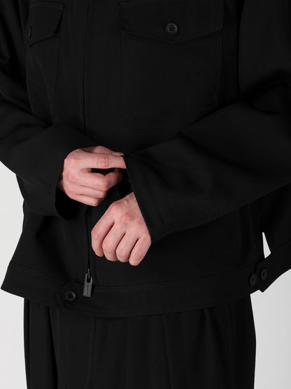 WOOL GABARDINE OUTER POCKET BLOUSON