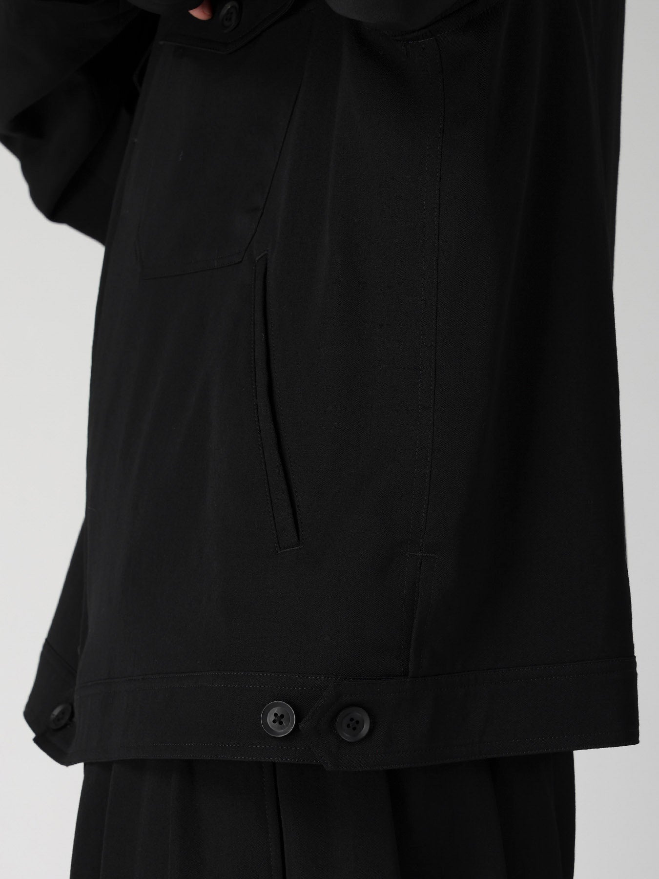WOOL GABARDINE OUTER POCKET BLOUSON