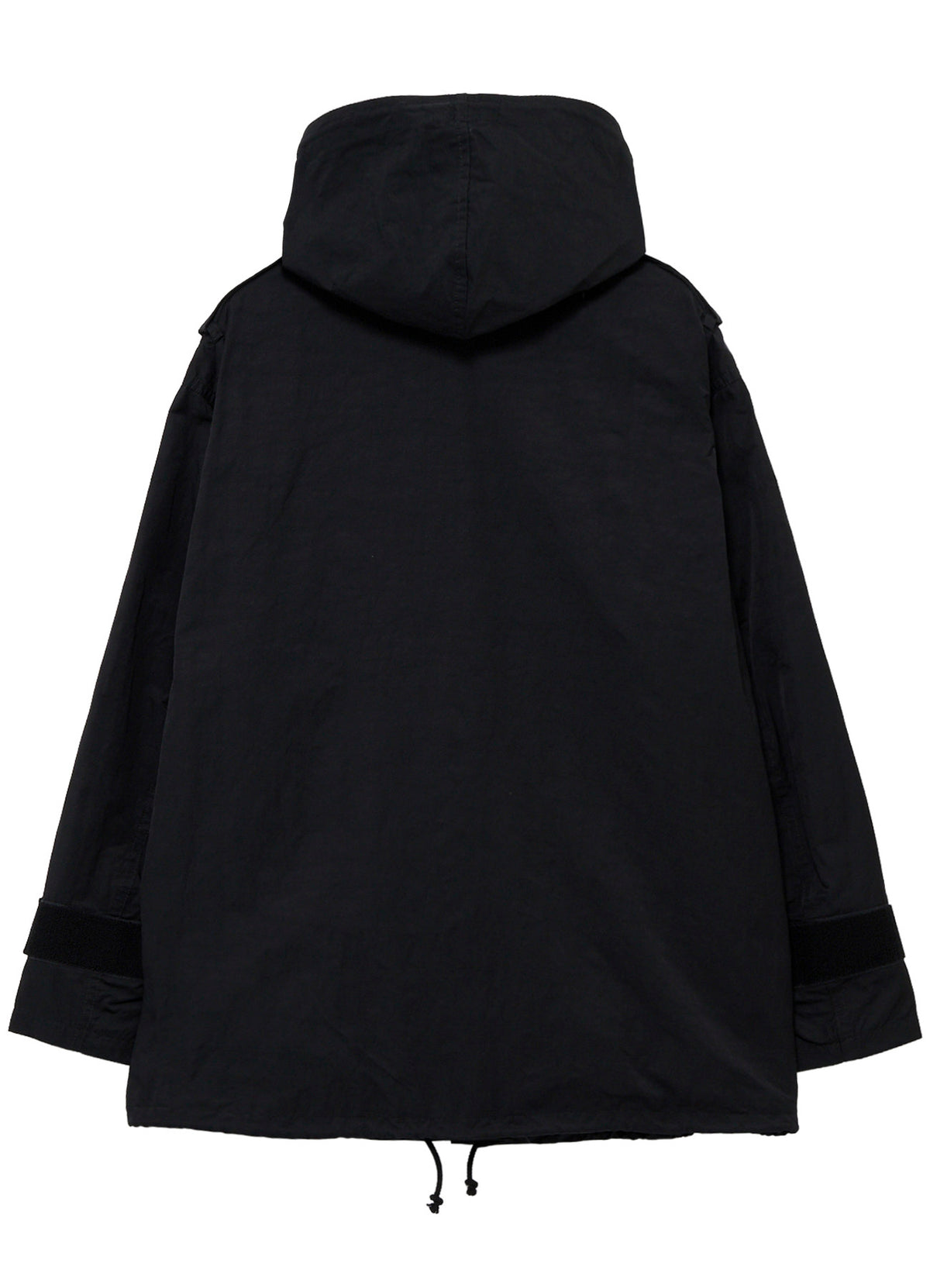 NY SPUN GABARDINE BLACK PACKABLE HOOD BLOUSON
