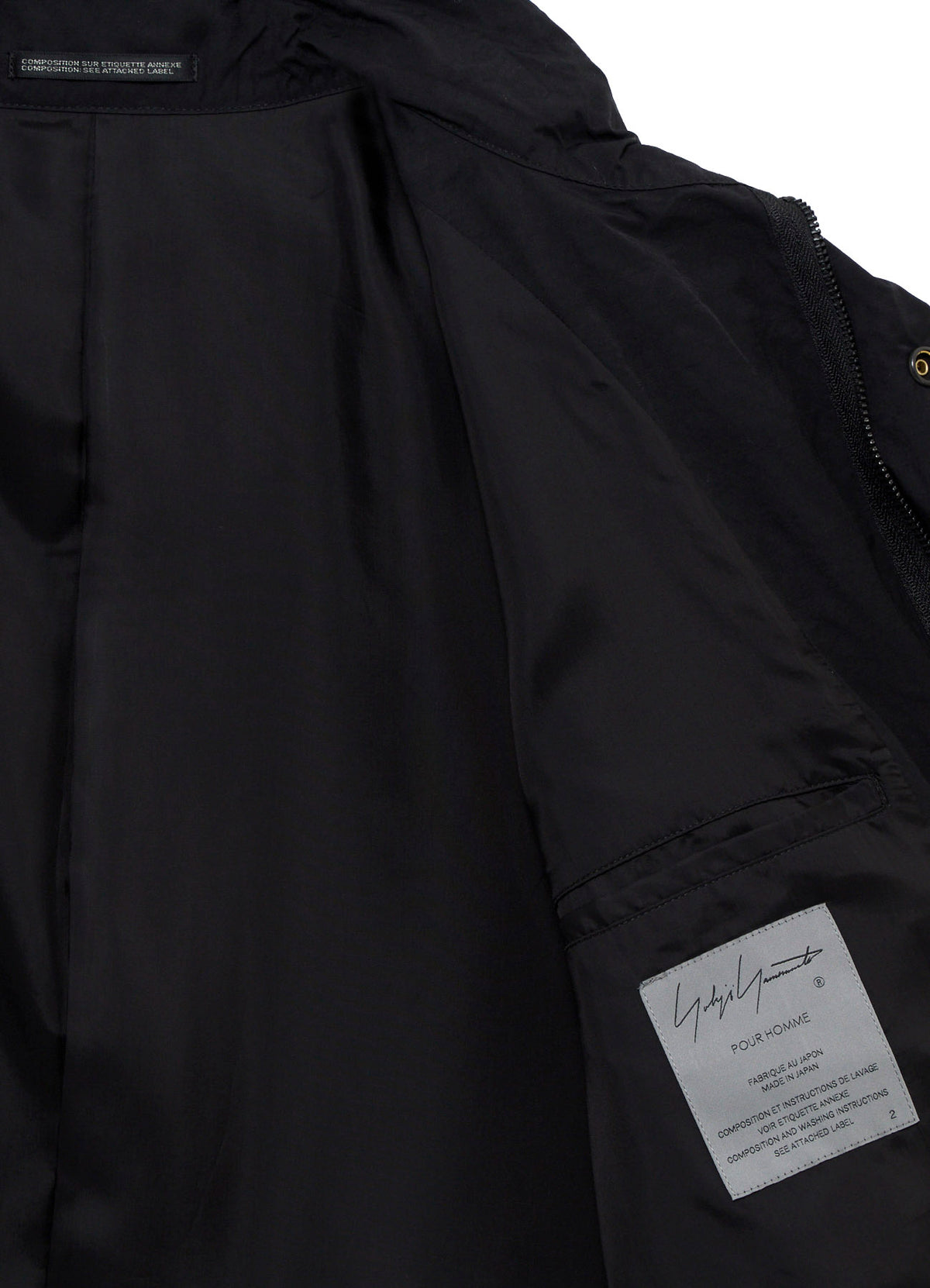 NY SPUN GABARDINE BLACK PACKABLE HOOD BLOUSON