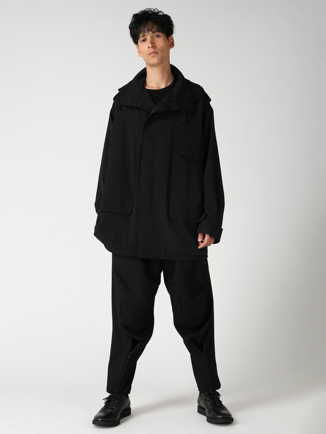 WOOL GABARDINE PACKABLE HOOD BLOUSON – THE SHOP YOHJI YAMAMOTO